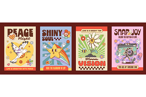 Retro groovy characters, a Decorative Illustration by Buch&Bee