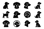 Dog Breed Silhouette Icon Set, a Branding & Logo Template by Vectorium Studio (Thumbnail 1 of 13)