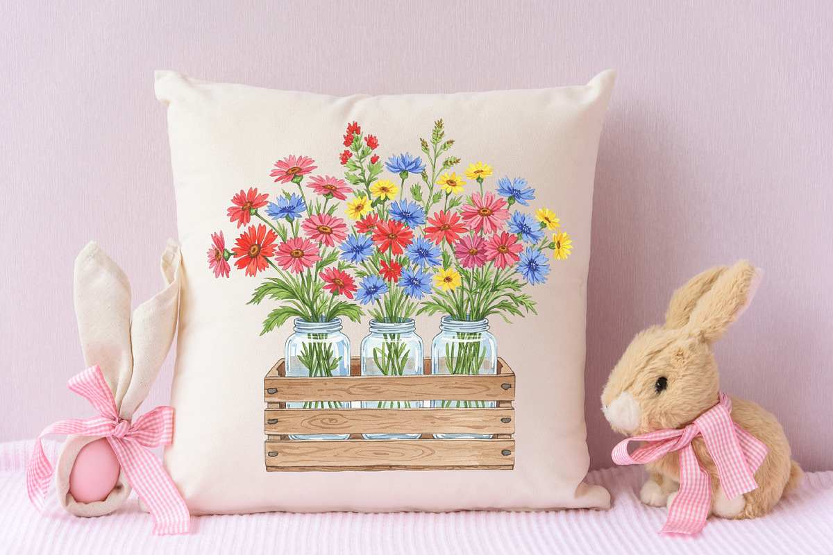 Flowers in Jar Sublimation Clipart, an Illustration by RobertsArt (Photo 4 of 7)