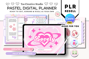 PLR Pink Pastel Digital Planner