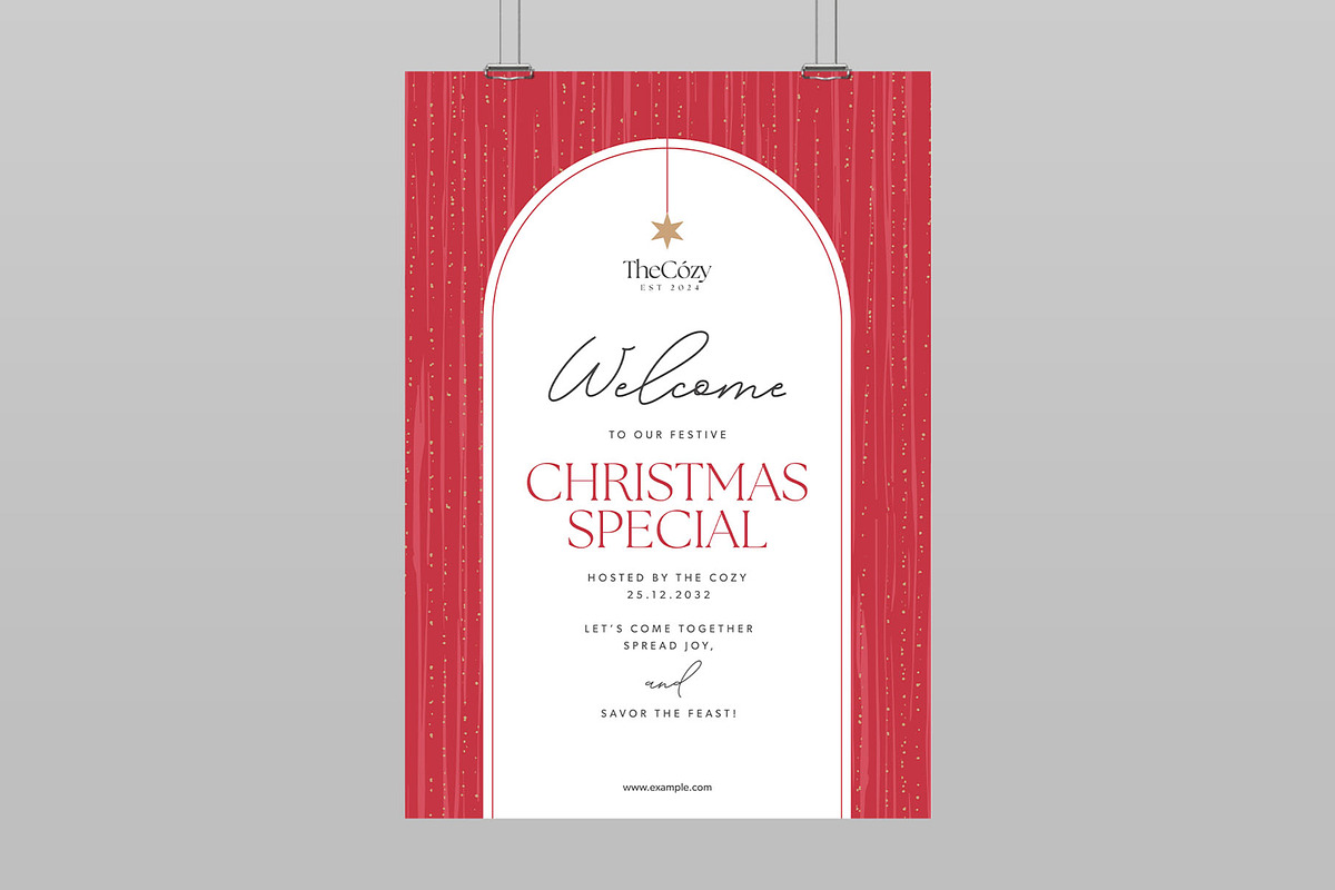 Christmas Welcome Sign Template, a Poster Template by BrandPacks (Photo 2 of 5)
