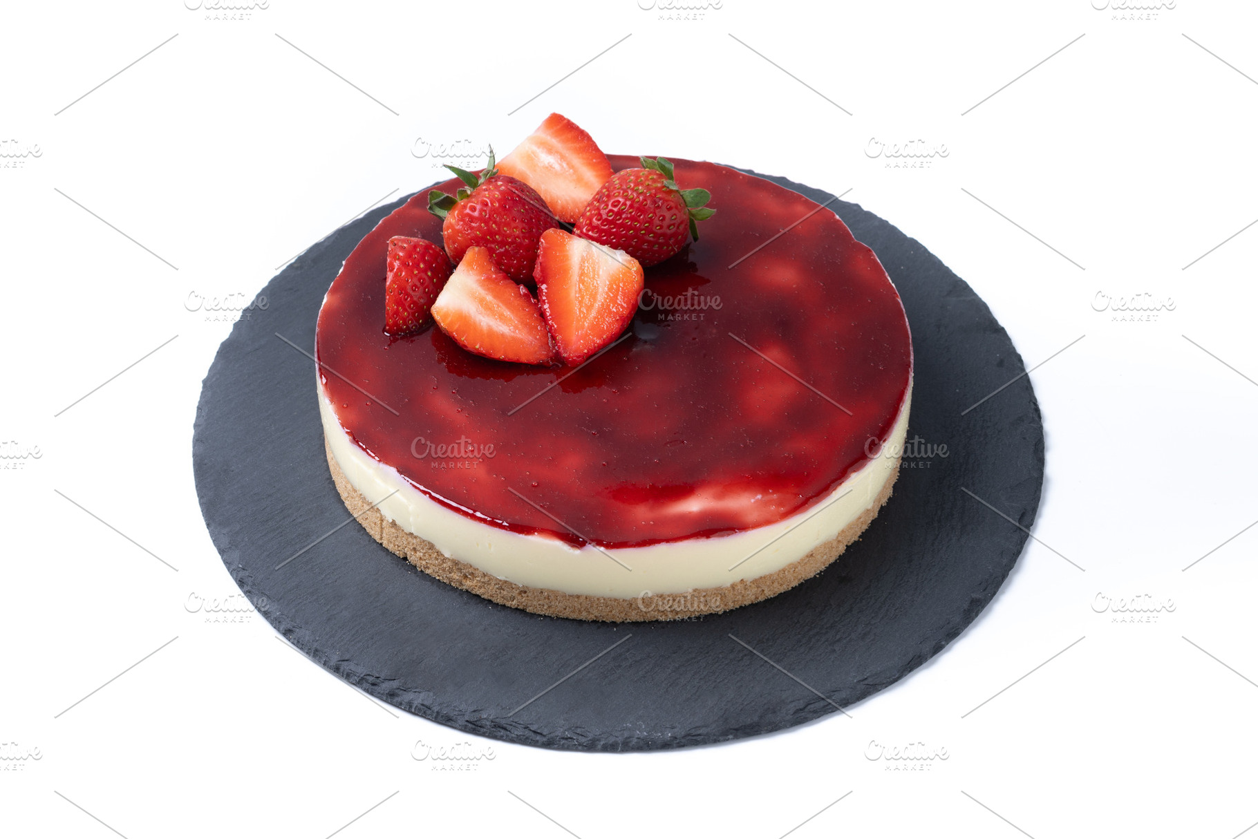 Slice of cheesecake with strawberries, a Food & Drink Photo by etorres69