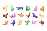 Origami, paper animals set + pattern, an Animal Illustration by PaperTrident (Thumbnail 1 of 5)