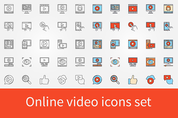 Online Video Icons Set