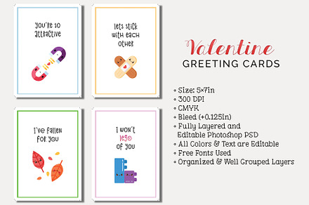 6 Valentine's Day Cards, a Card Template by Cyrah's Collection