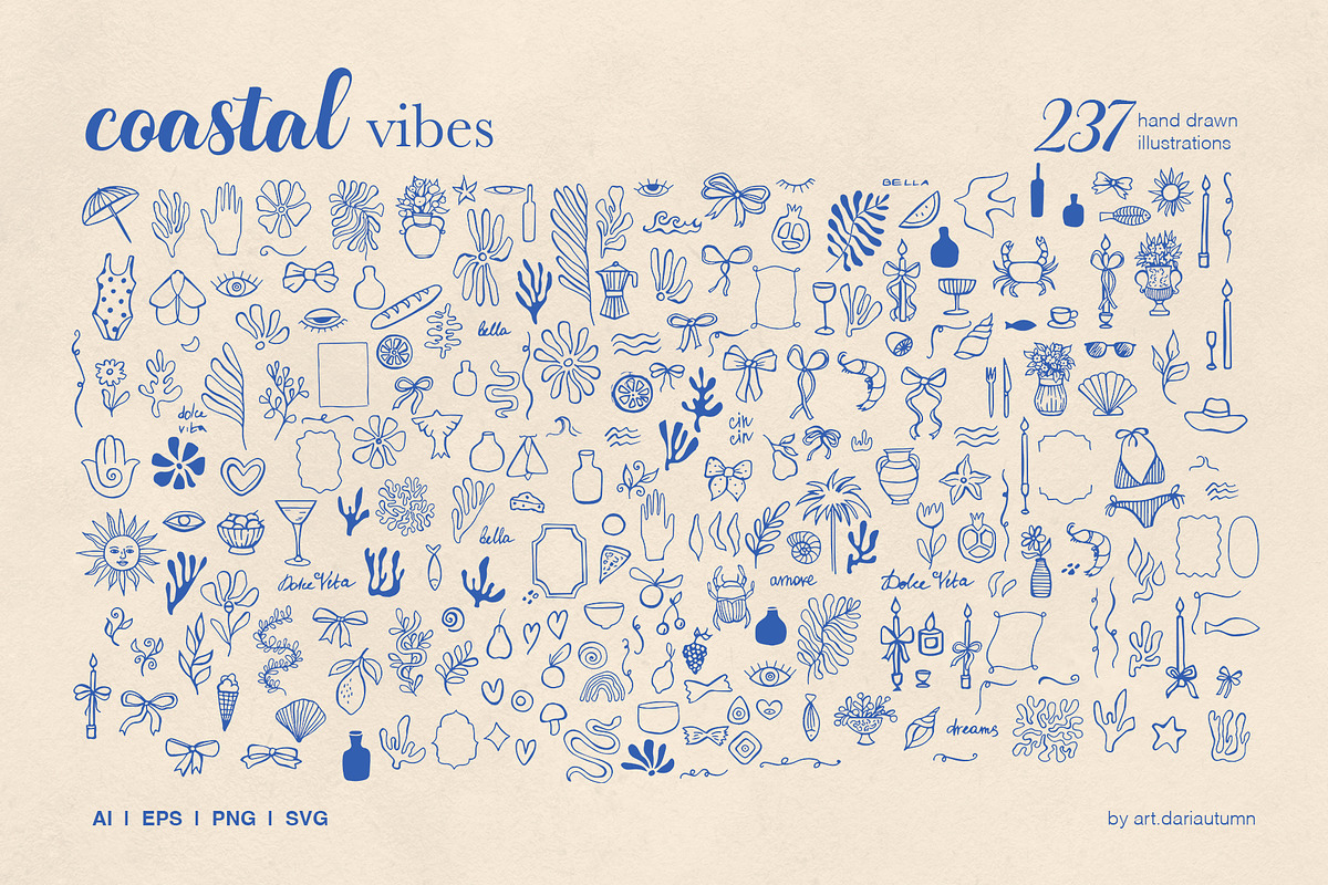Coastal Vibe Clipart Set, an Object Illustration by Art Dari Autumn (Photo 2 of 15)