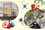 Sicilian Watercolor Fruits & Floral, a Decorative Illustration by Promo Graphics (Thumbnail 8 of 8)