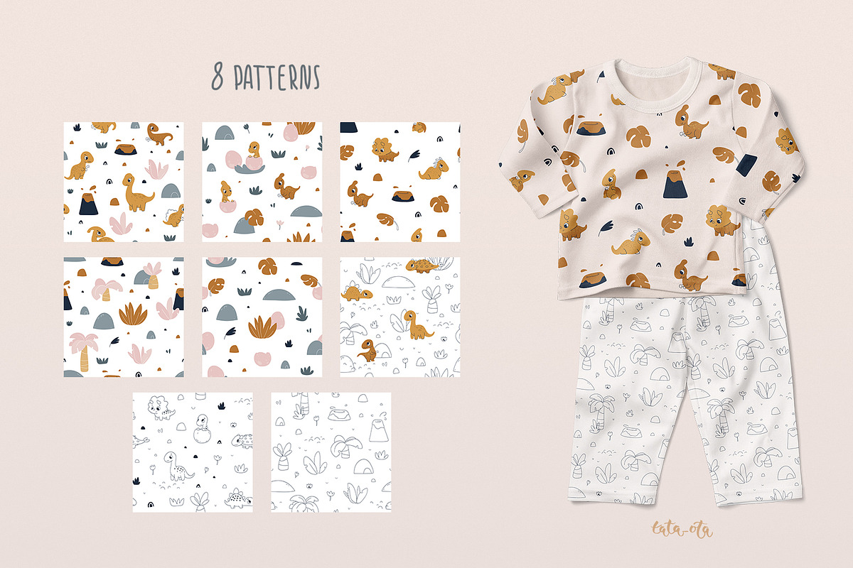 Cute baby dinosaur. Clipart, an Animal Illustration by tata_ota (Photo 8 of 13)