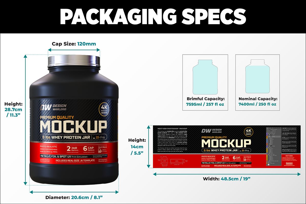 5lb Whey Protein Jar Mockup D1-Pro, a Packaging Mockup by Design Warlord (Photo 13 of 16)