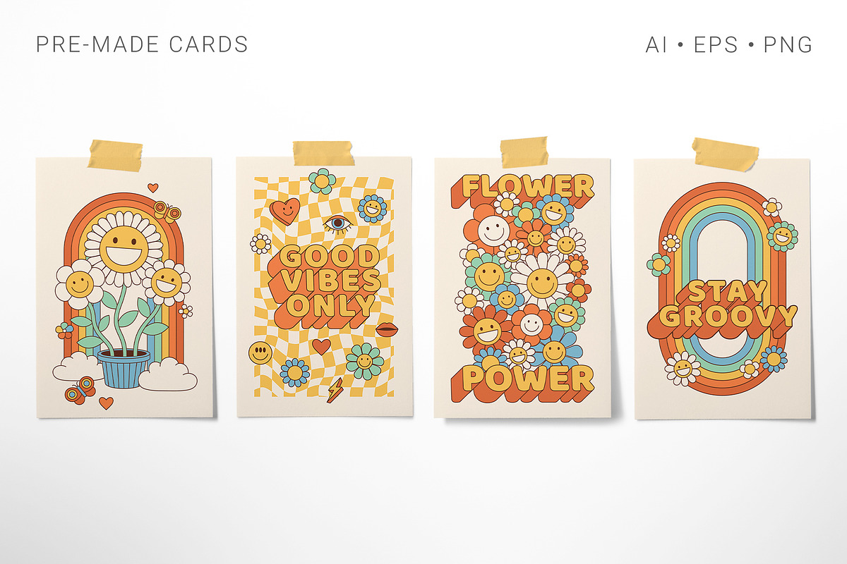 Groovy Hippie Collection, a Background Graphic by Martyshova (Photo 8 of 16)