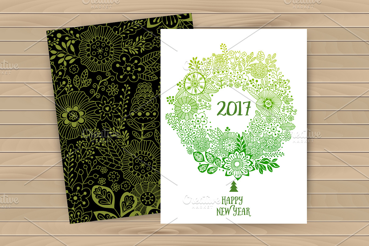 Christmas cards template, a Pattern Graphic by Markovka (Photo 1 of 2)