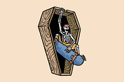 skull riding skateboard illustration, a Person Illustration by gunaonedesign (Thumbnail 1 of 5)