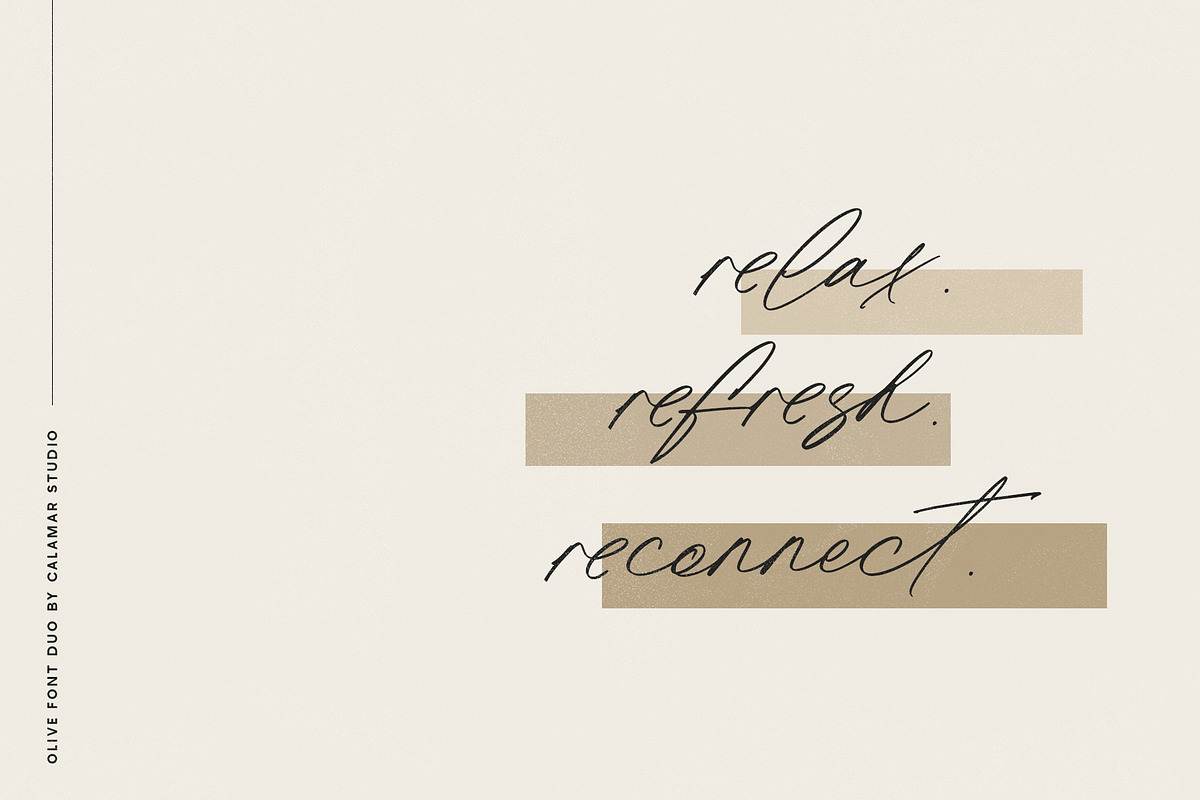 Olivie Font Duo / Script & Sans, a Sans Serif Font by Calamar Studio (Photo 11 of 17)