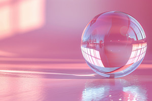 Pink Glass Sphere Reflection Minimal Aesthetic Background with S, a Beauty & Fashion Photo by José Manuel Gelpi