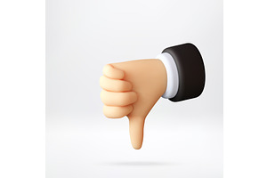 3D businessman hand showing thumb, an Object Illustration by Abscent