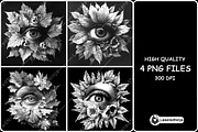 Eye Leaves Skulls Creepy Mysterious, a Background Graphic by LaseredNinja (Thumbnail 1 of 7)