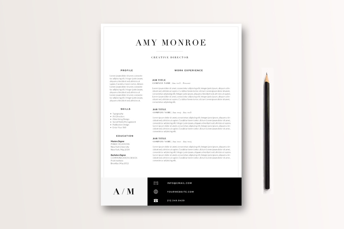 Classic Resume Template 3 page, a Resume Template by By Stephanie Design (Photo 1 of 3)