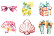 1950s Style Beach Day Clipart, an Illustration by Libby Wishes (Thumbnail 2 of 7)