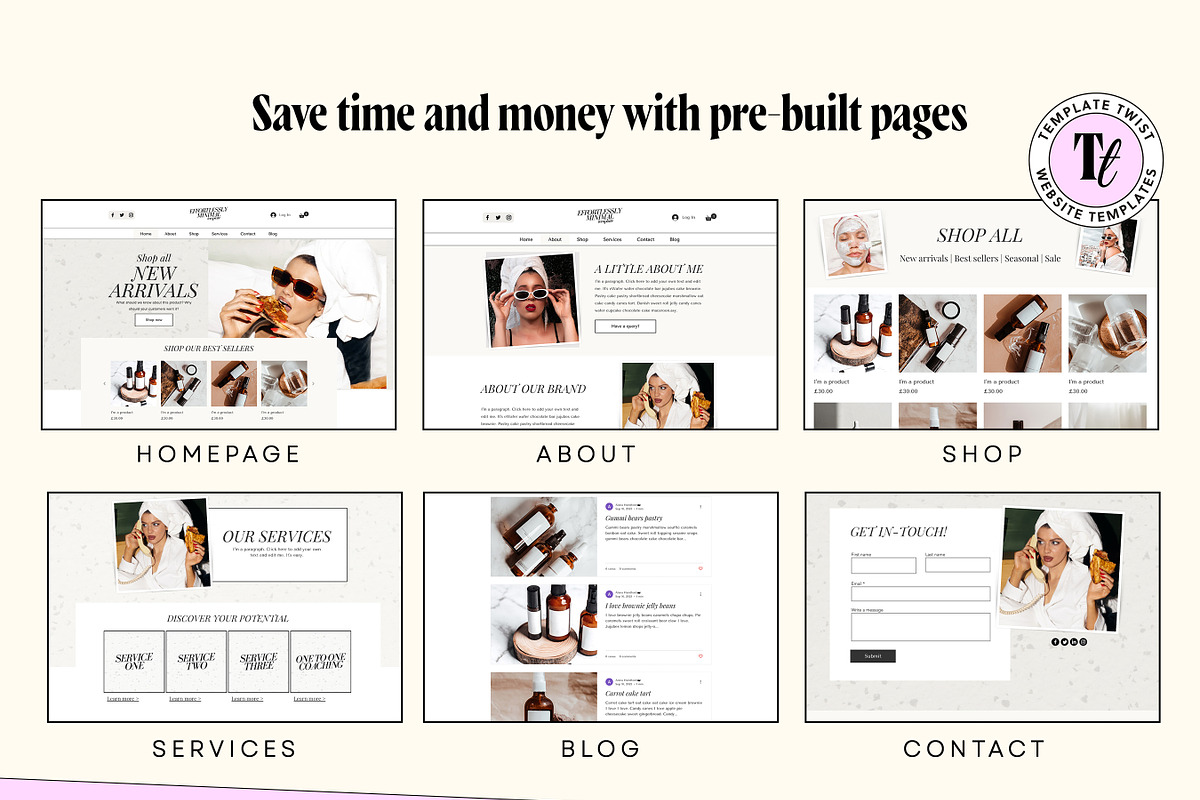 Minimal Neutral Wix Website Template, a Wix Template by Template Twist Shop (Photo 6 of 10)