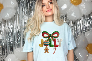 Faux Yarn Christmas Png Holly Jolly, an Illustration by designcity5