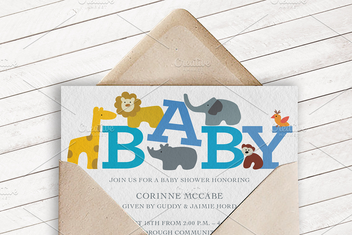 Kraft Envelope Card Mockup, a Print Template by Definitely Pink