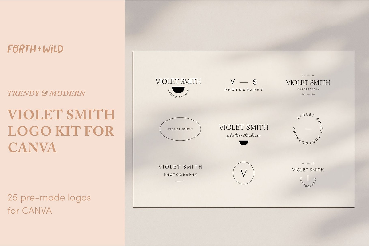 Modern Logo Templates For Canva, a Branding & Logo Template by Forth and Wild (Photo 1 of 13)