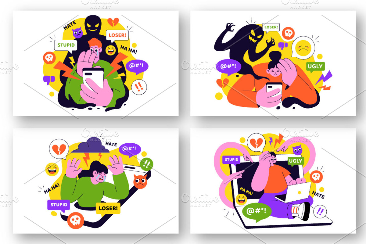 10 Cyberbullying Illustration, a Person Illustration by denayunebgt (Photo 2 of 4)