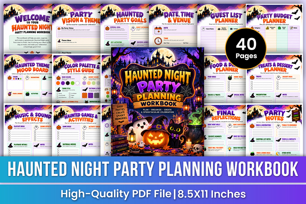 Haunted Night Party Plan Workbook, a Stationery Template by Mustafiz (Photo 1 of 4)