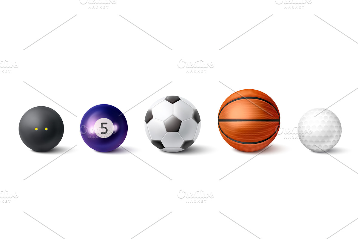 Realistic sport ball collection, a Sport Illustration by art PVP - market