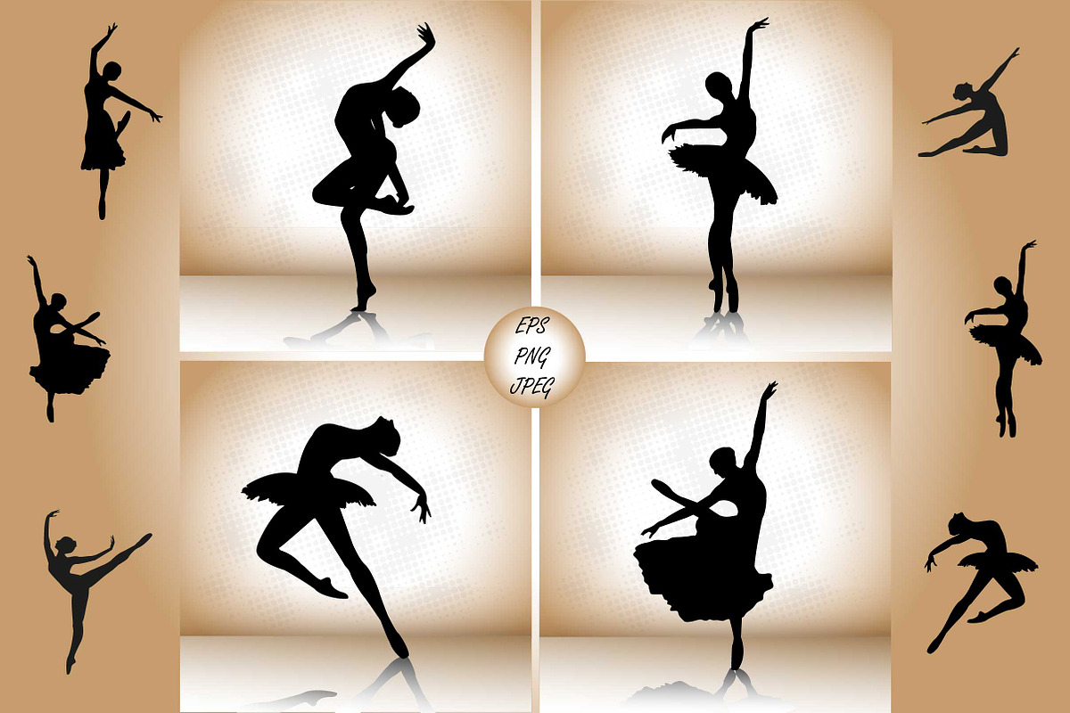 Silhouettes of a ballet dancer, an Illustration by naum_studio (Photo 2 of 2)