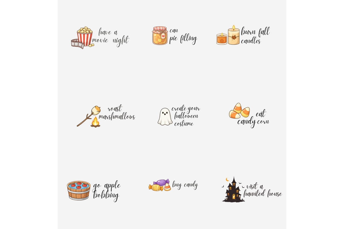 Autumn Bucket List PNG Bundle | 24, an Emoji Icon by Tanya Kart (Photo 4 of 4)