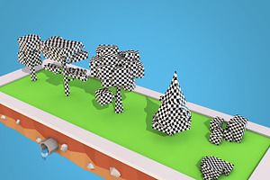 Cartoon Trees Bushes Low Poly Pack