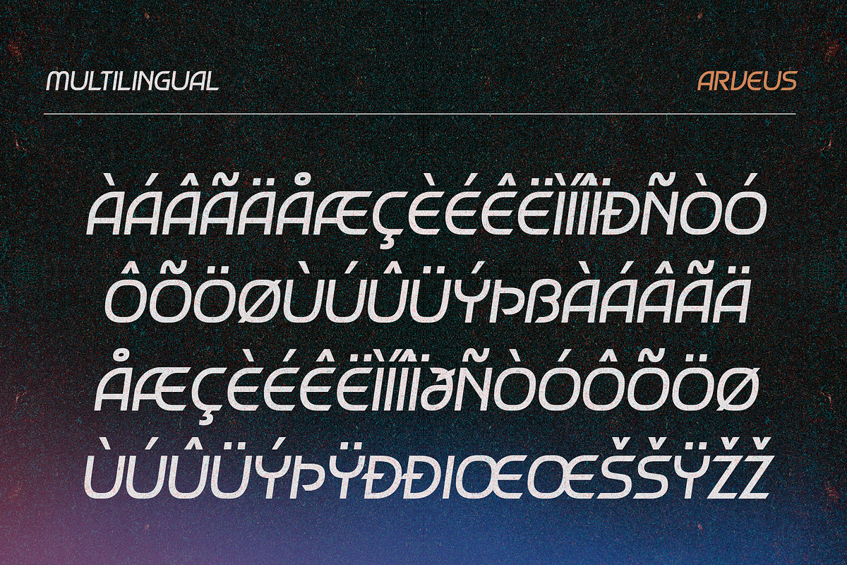 Arveus – Modern Oblique Font, a Sans Serif Font by Drizy (Photo 4 of 9)