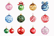 Watercolor Christmas Balls Clipart, an Illustration by Design Market (Thumbnail 3 of 4)