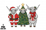 Christmas Highland Cow PNG, an Illustration by Daily.Designs (Thumbnail 1 of 5)