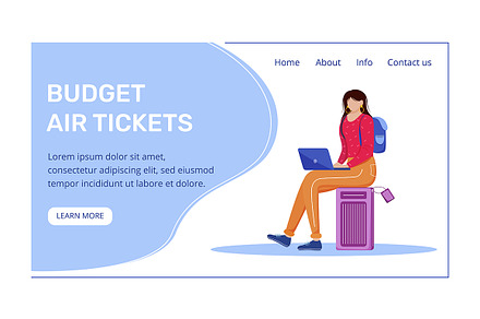 Budget air tickets landing page, a Landing Page Template by The img