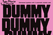 Dummy TM – Bold Distressed Type, a Sans Serif Font by Type Mania (Thumbnail 1 of 10)