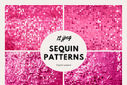 Pink Sequin Patterns Digital Paper, a Texture Illustration by Tanya Kart (Thumbnail 4 of 4)