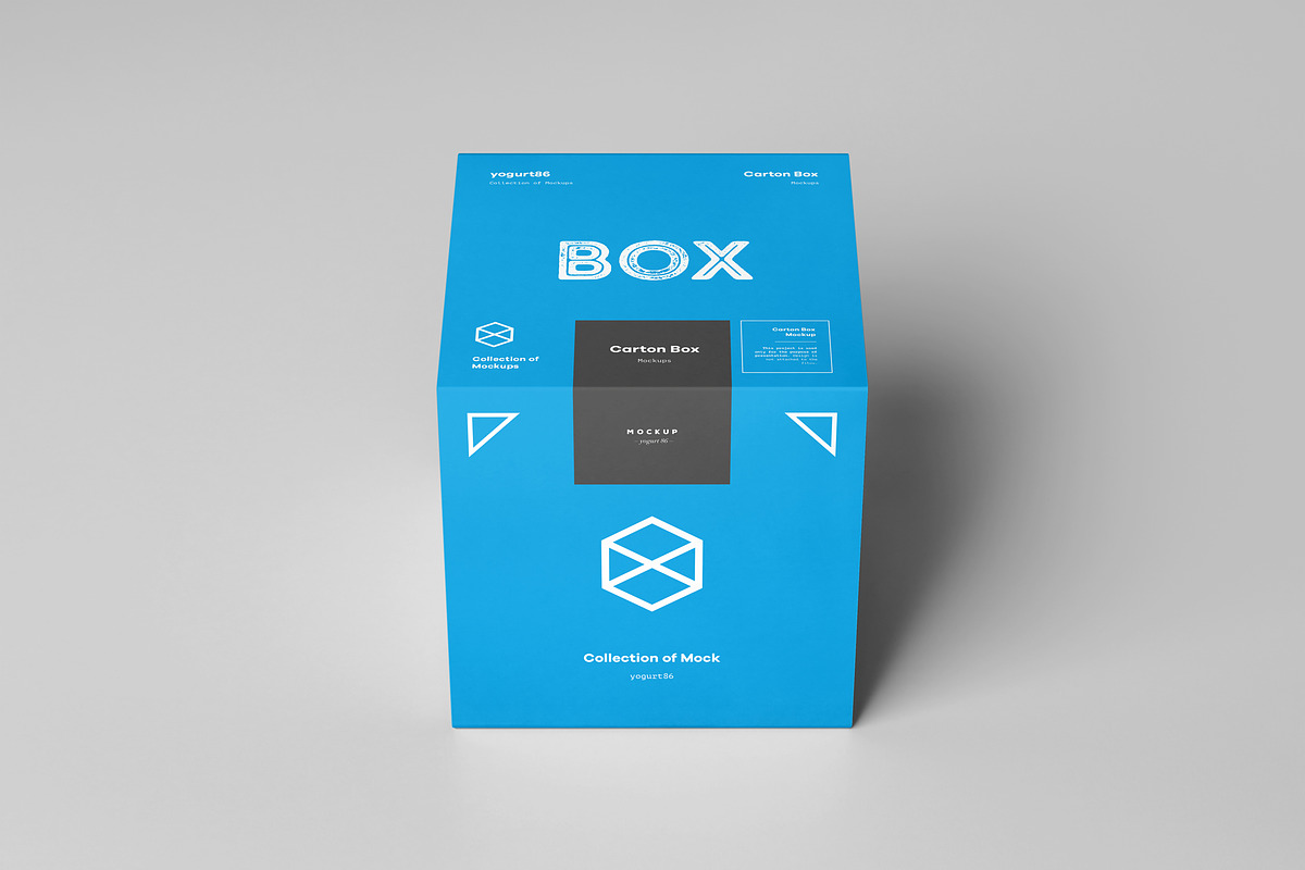 Carton Box Mockup 100x100x100 & Wrap, a Packaging Mockup by Yogurt86 (Photo 2 of 8)