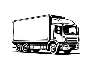 Silhouette cargo truck