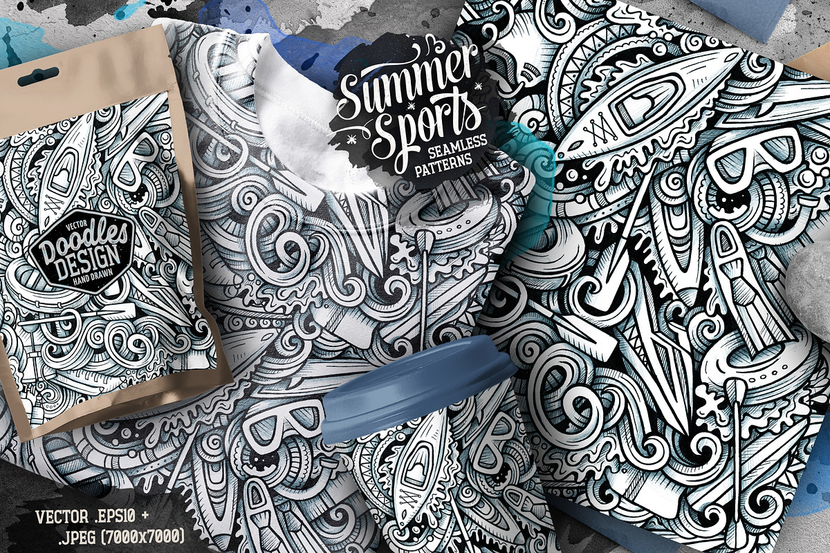 Summer Sport Graphics Patterns, a Pattern Graphic by BALABOLKA (Photo 2 of 7)