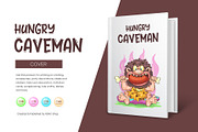 Cartoon Hungry Сaveman. Tshirt, PNG., a Person Illustration by KENO Mascots (Thumbnail 3 of 7)