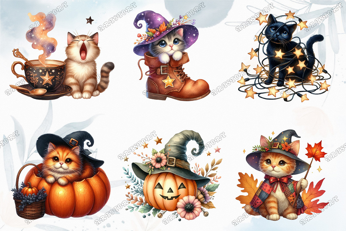 Cute Witchy Autumn Clipart PNG, a Graphic by designcity5 (Photo 3 of 5)