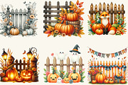 Fall Pumpkin Fence Clipart, a Work Illustration by cherrydesign (Thumbnail 3 of 3)