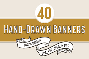 40 Hand-Drawn Vintage Banners