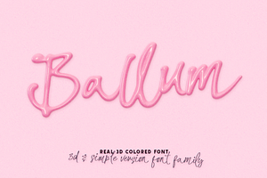 BALLUM. OTF 3D Script Color Font.