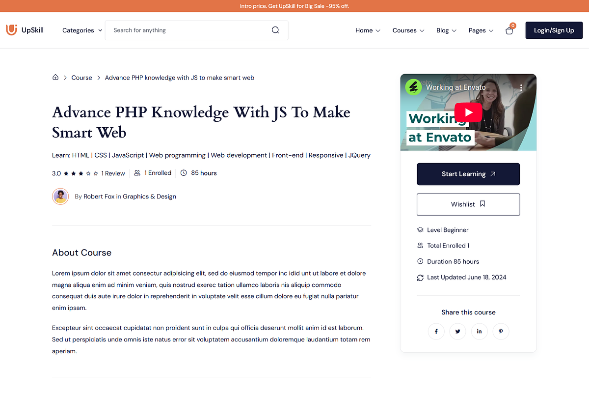Education Online Courses LMS, a WordPress Template by Design Spade (Photo 3 of 12)