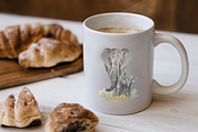 Watercolor Mother & Baby Elephants, an Animal Illustration by Tati Bordiu (Thumbnail 5 of 5)