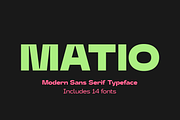 Matio | Font Family, a Sans Serif Font by Larin Type Co. (Thumbnail 1 of 14)