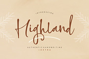Highland Script +Extra, a Script Font by Areatype (Thumbnail 1 of 10)